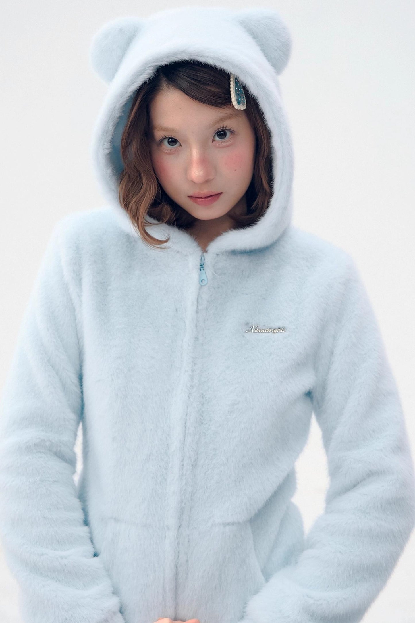 Sky Blue Teddy Bear Jacket Set-Up