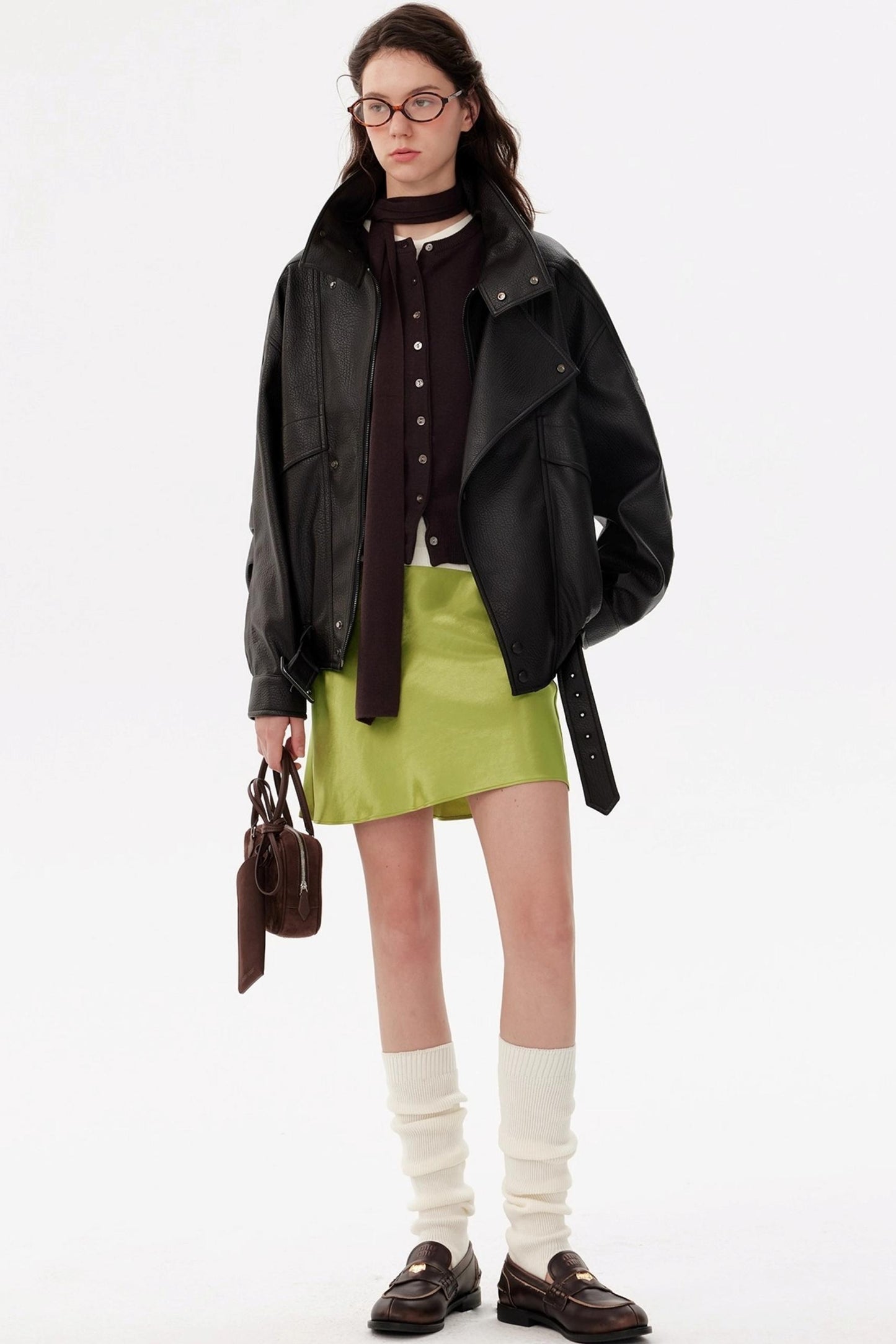 Windproof Pebbled Leather Jacket