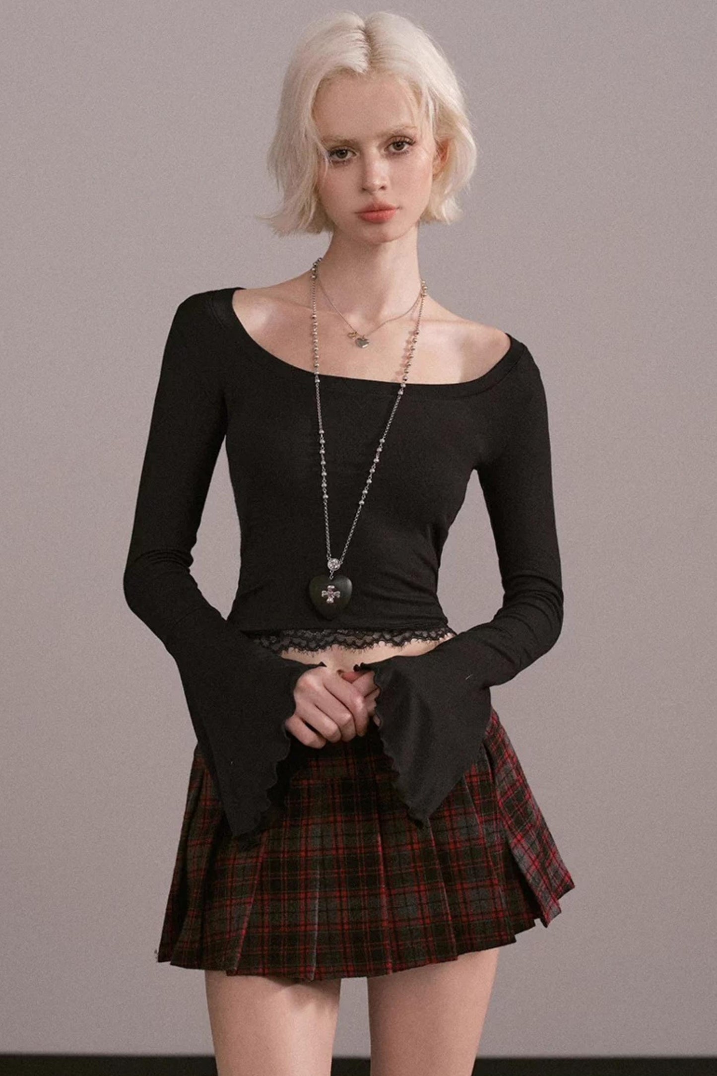 Backless Flared Sleeve Top