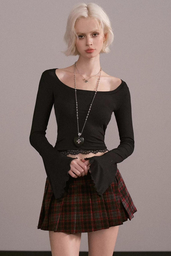 Backless Flared Sleeve Top