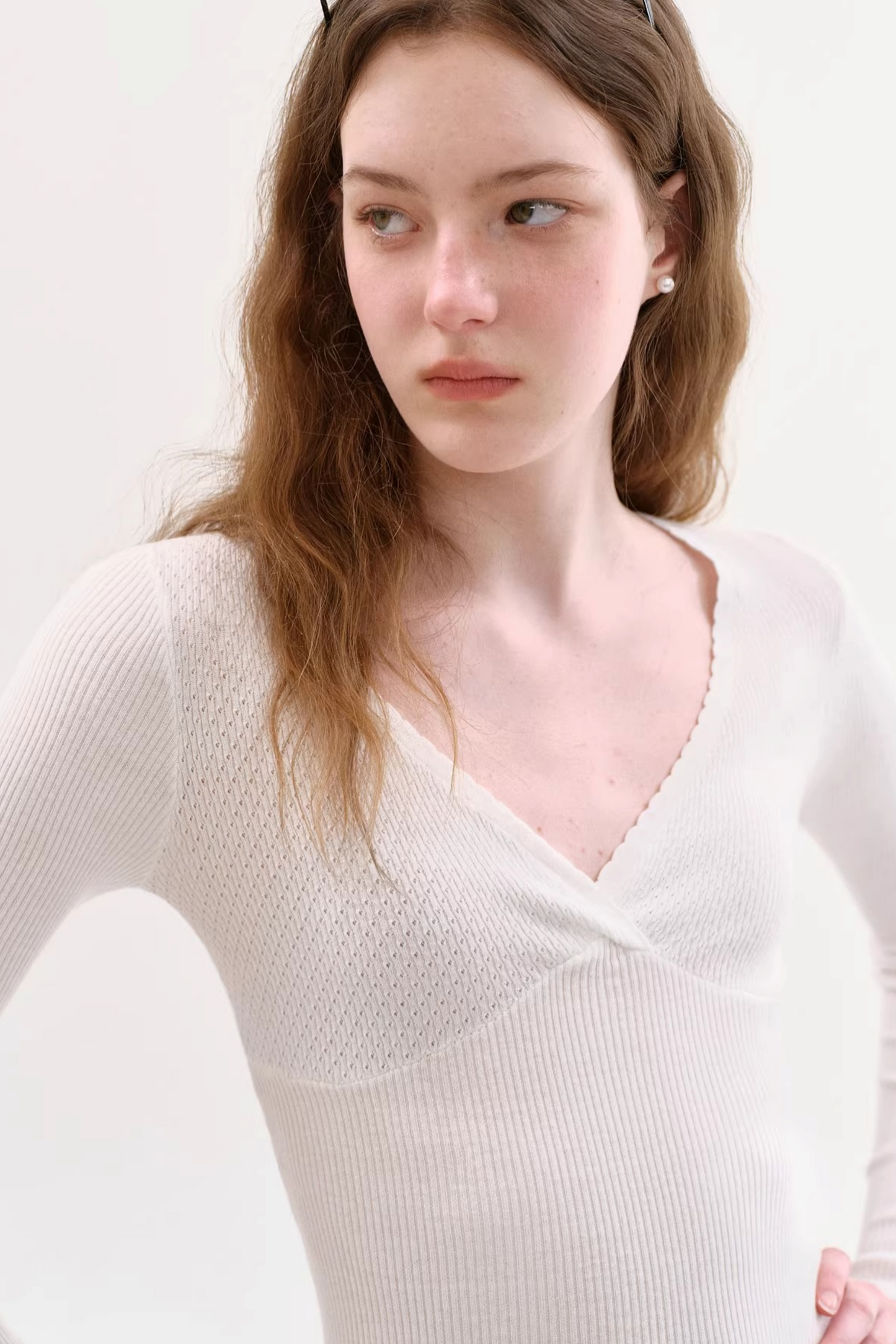 Pure Cotton Hollow Knit Top