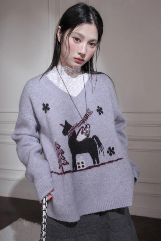 Snowy Night Wool Sweater