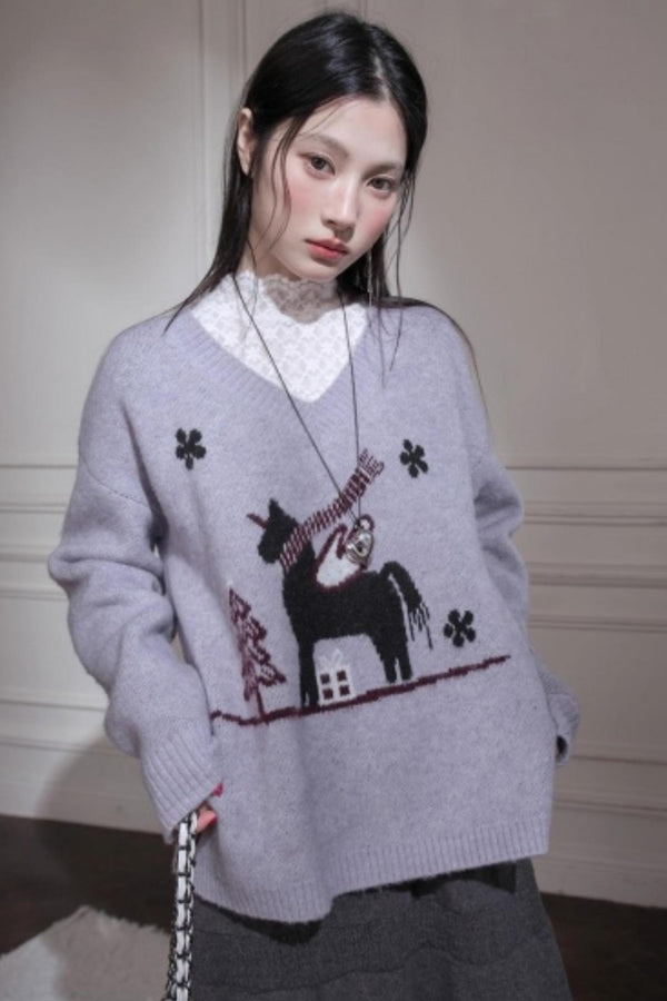 Snowy Night Wool Sweater