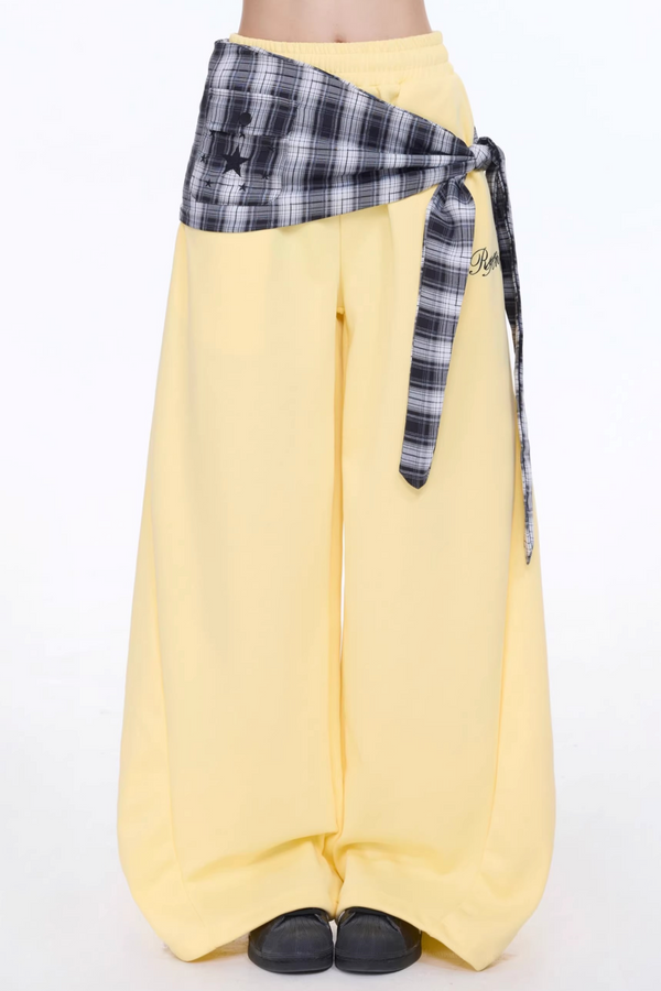 Retro Drapey Wide-Leg Pants