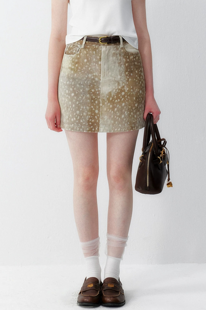 Print Polyester Mini Skirt