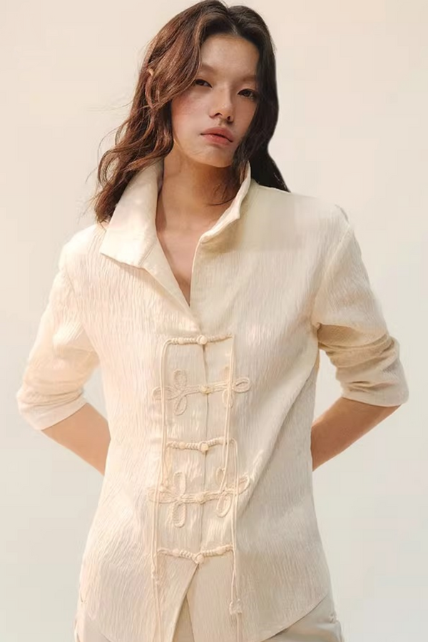 Pleated Shadow Elegance Blouse