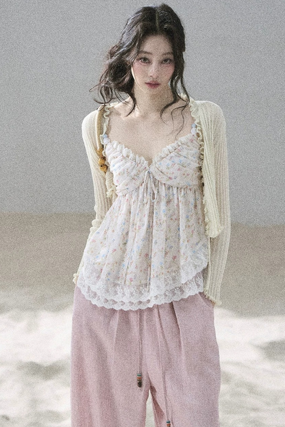 Summer Floral Lace Top