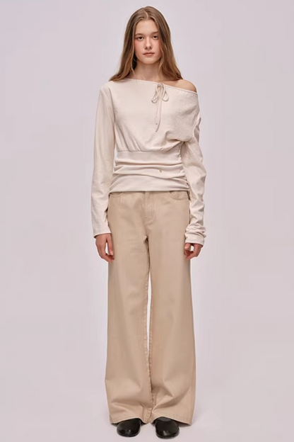 Custom-Dyed Apricot Denim Pants