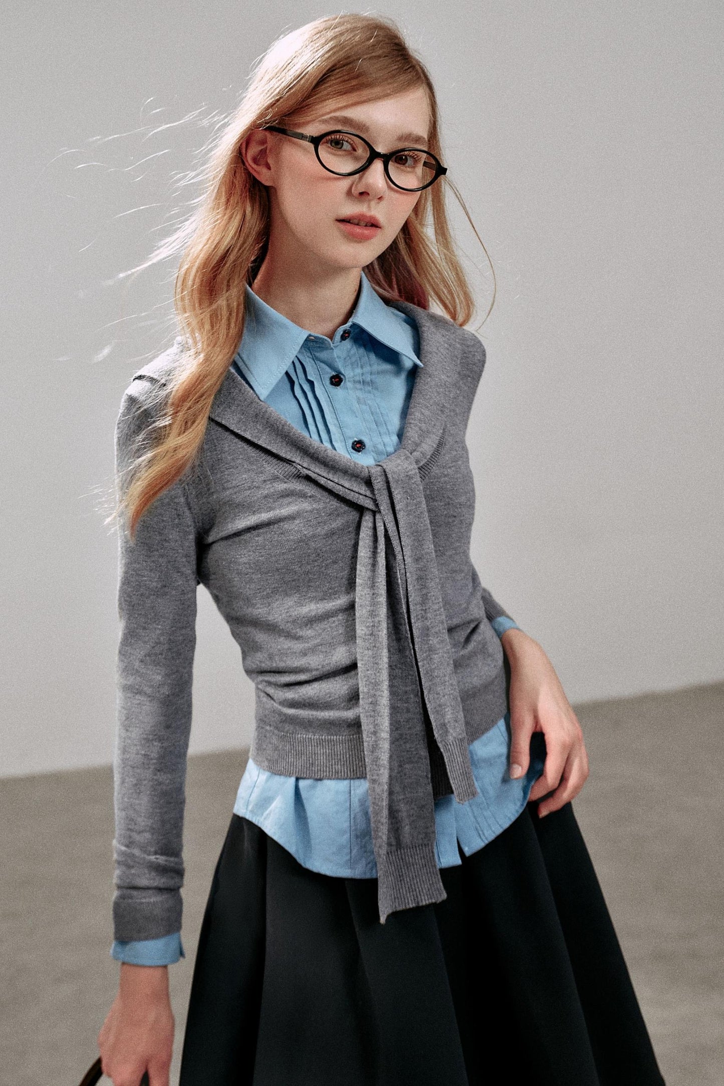 Casual Navy Collar Pullover Sweater