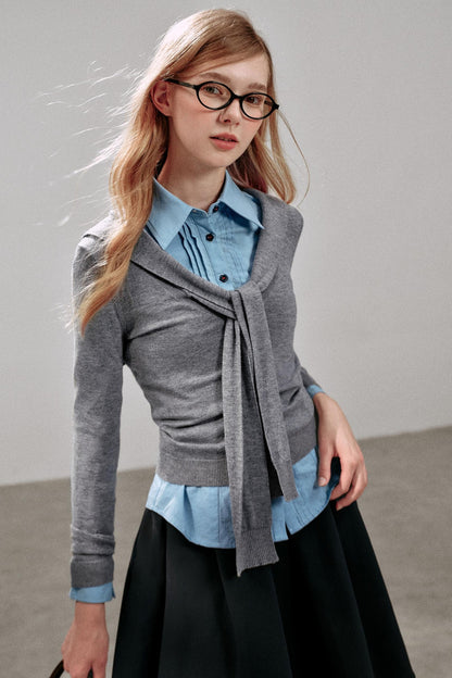 Casual Navy Collar Pullover Sweater