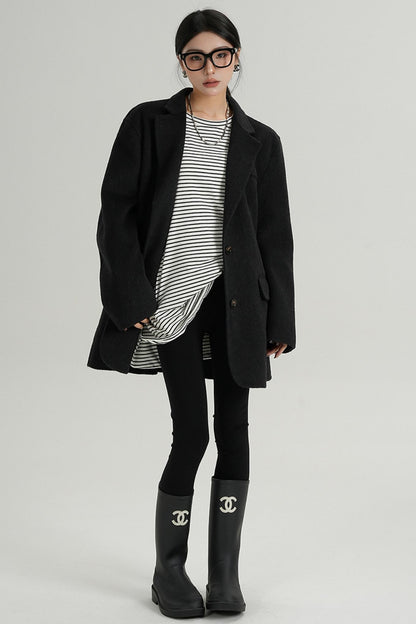 High-End Wool Tweed Suit Jacket