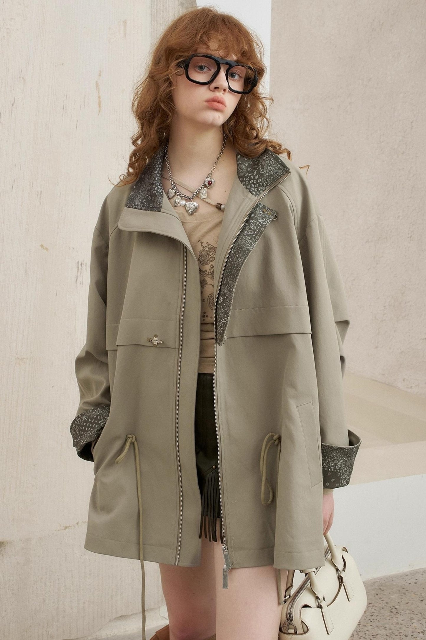 Cashew Flower Trench Coat