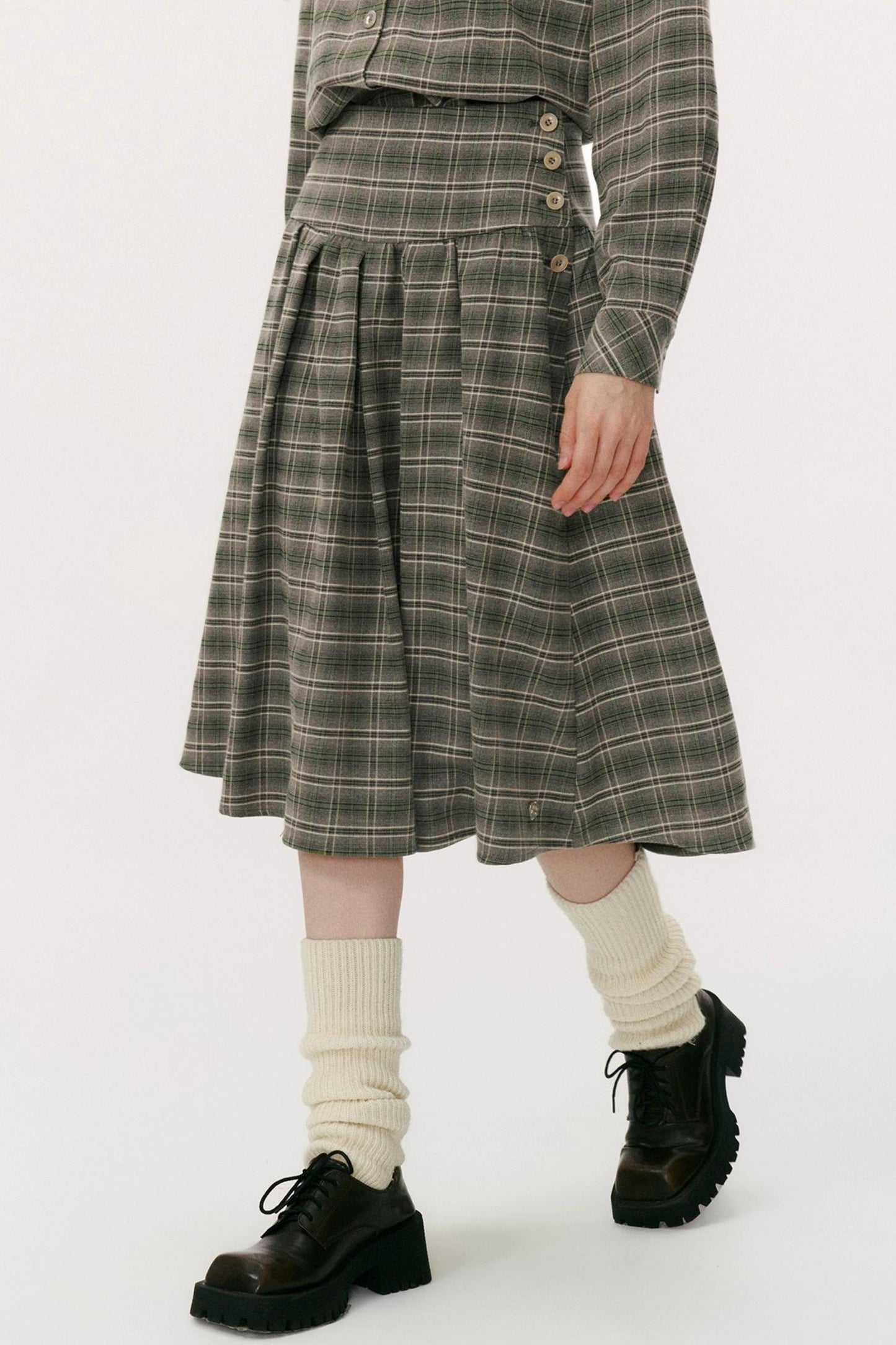 Autumn Plaid Midi Skirt