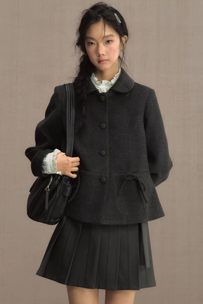 Retro Woolen Doll Collar Blazer