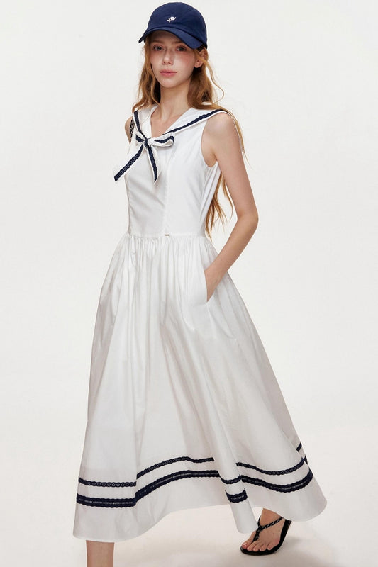 Navy Core Cotton Maxi Dress