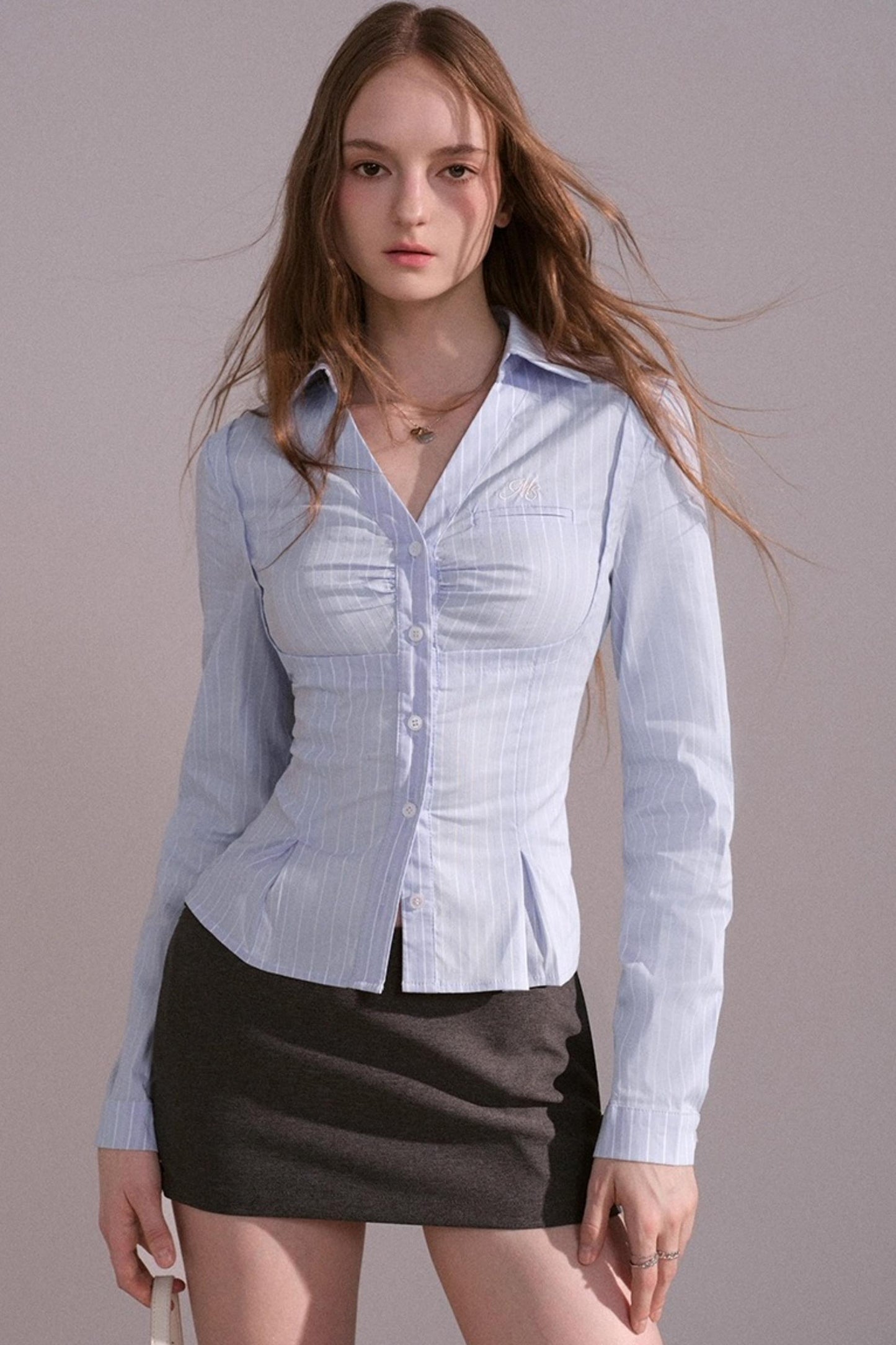 Slim Waist Back Strap Shirt