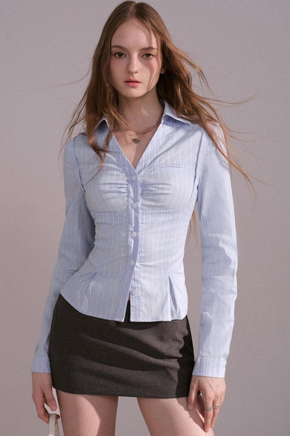 Slim Waist Back Strap Shirt