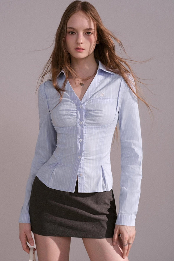 Slim Waist Back Strap Shirt