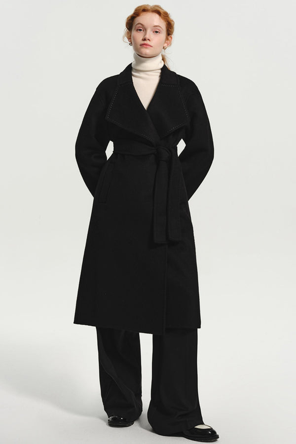 Square Collar Soft Wool Tweed Coat