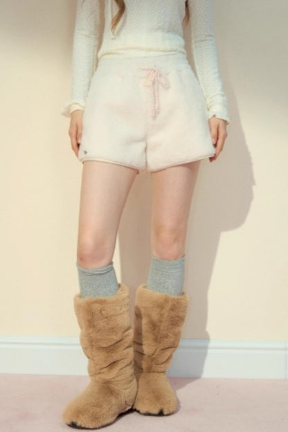 Fur Suede Versatile Lambwool Shorts