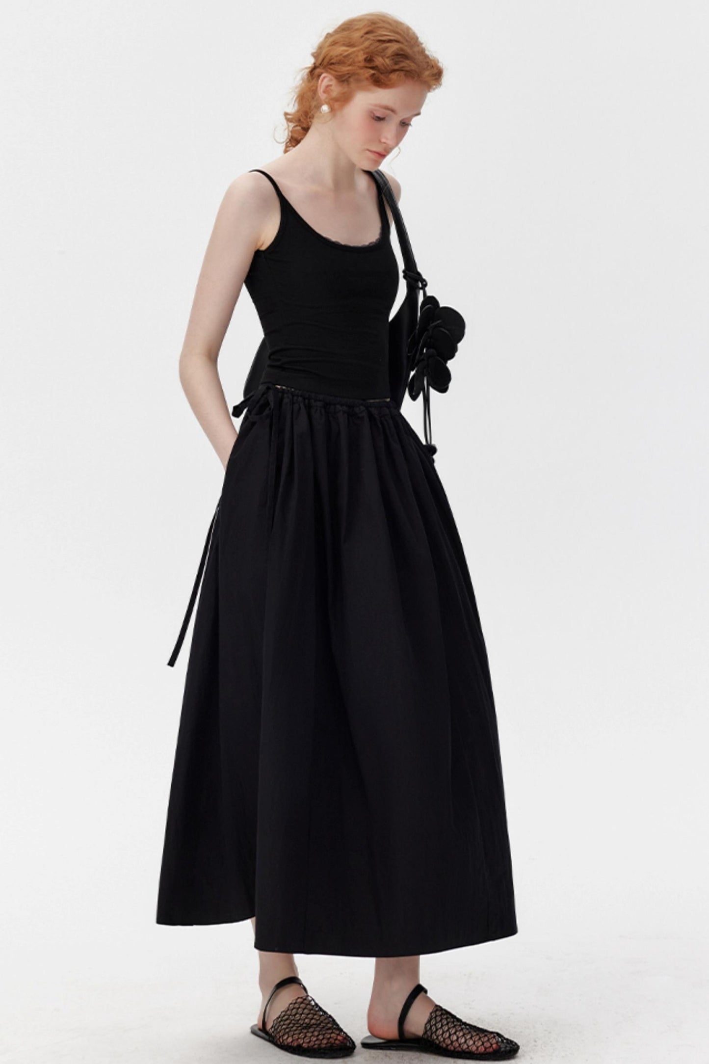 Black A-Line Umbrella Skirt