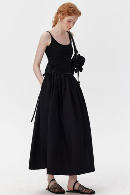 Black A-Line Umbrella Skirt