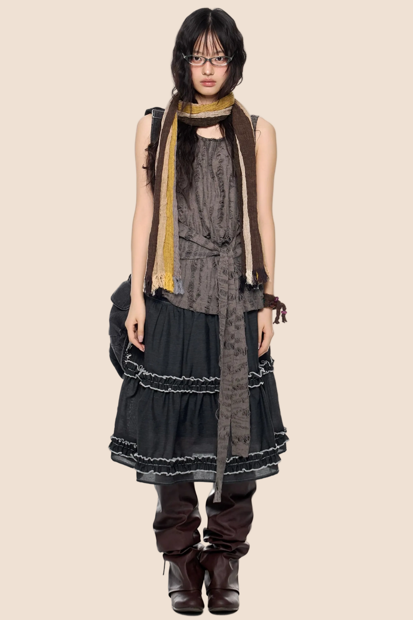 Irregular Distressed Retro Vest