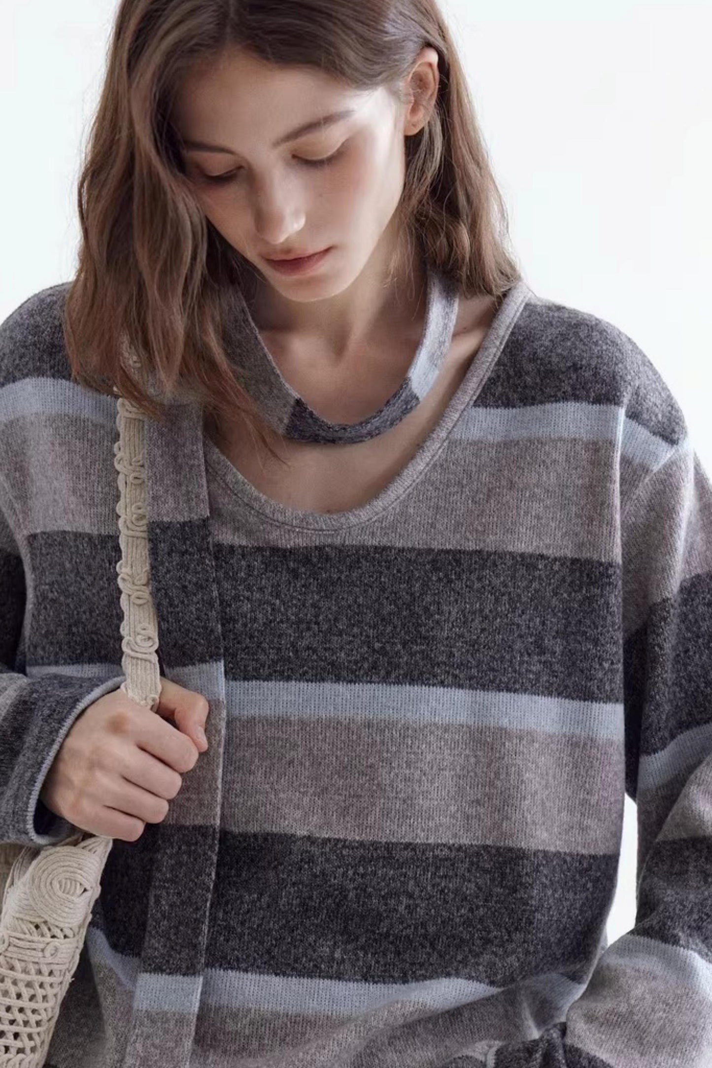 Deconstructed Ribbon Knit Sweater