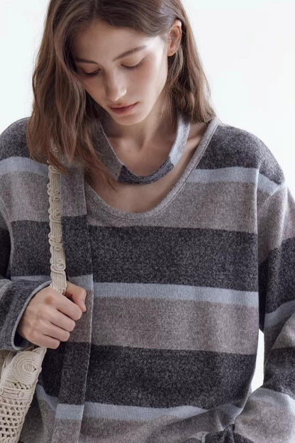 Deconstructed Ribbon Knit Sweater