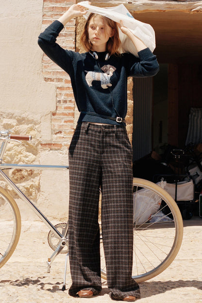 Nordic Woolen Plaid Pants