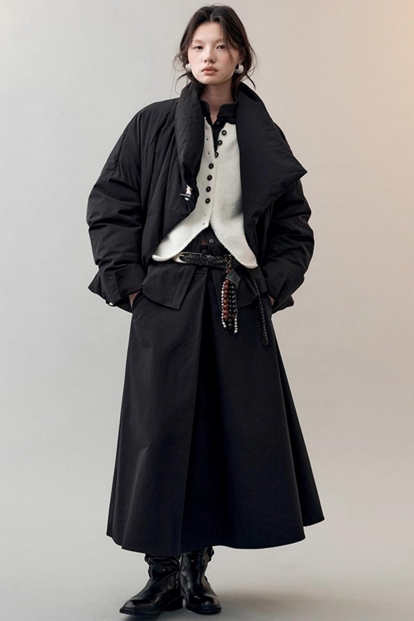 Chic Overlapping Waist Deconstructed Skirt