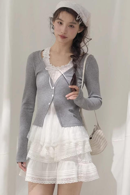 Flower Melody Lace Knit Cardigan