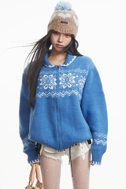 Fair Isle Snowflake Knitted Sweater