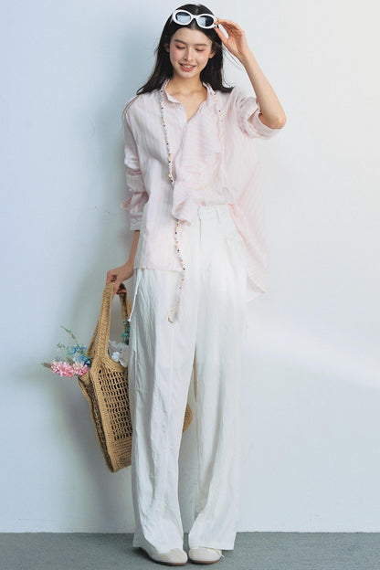 Pink Ruffle Shirt