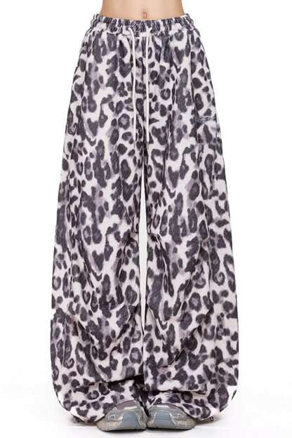 레트로 레오파드 니트 바지