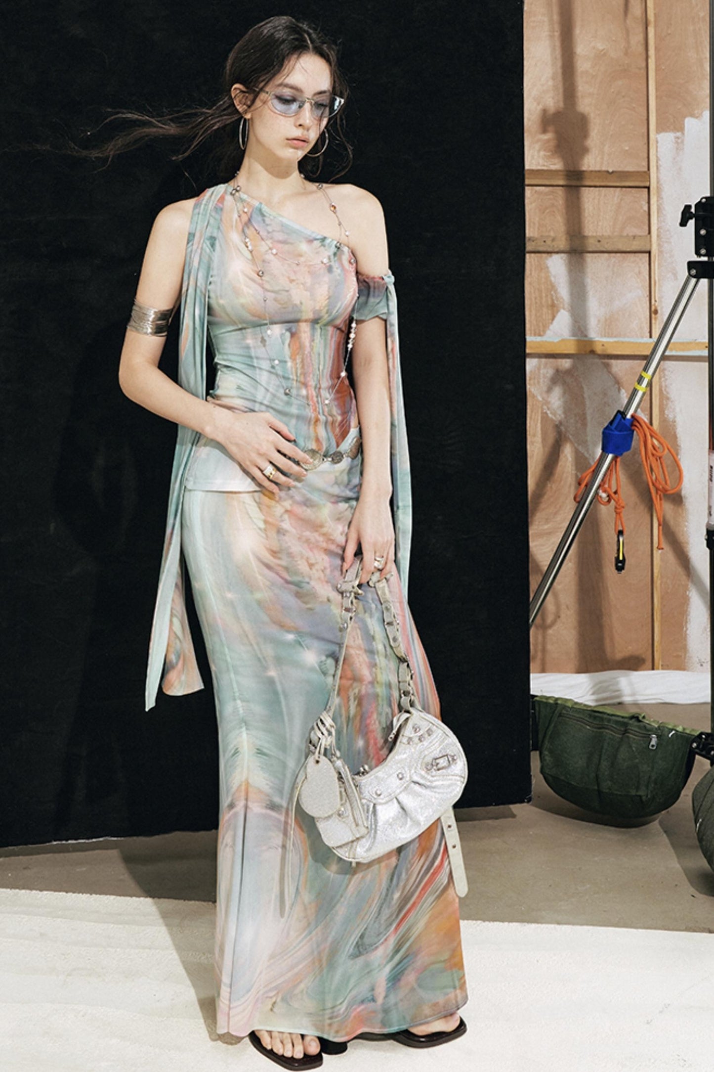 Nature Oil Painting Skirt Set