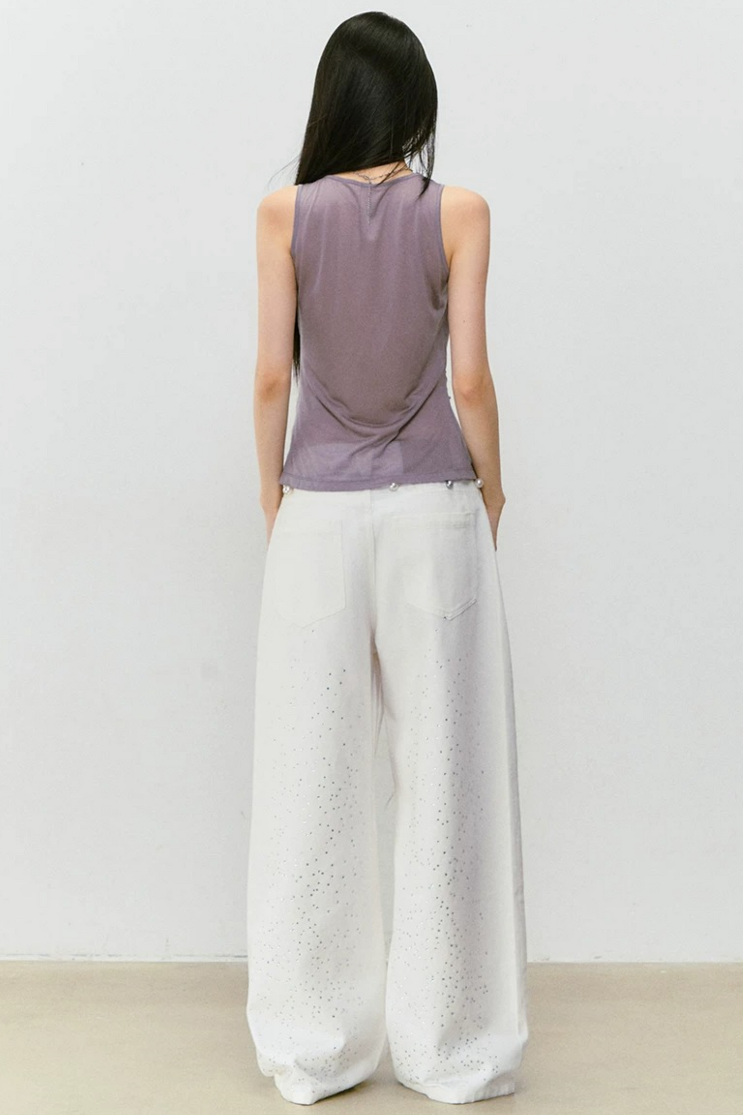 Lace Patchwork Lyocell Layered Camisole Top