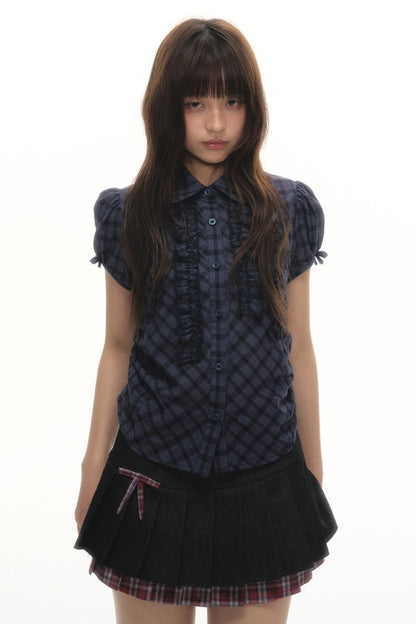 Plaid Lace Summer Shirt