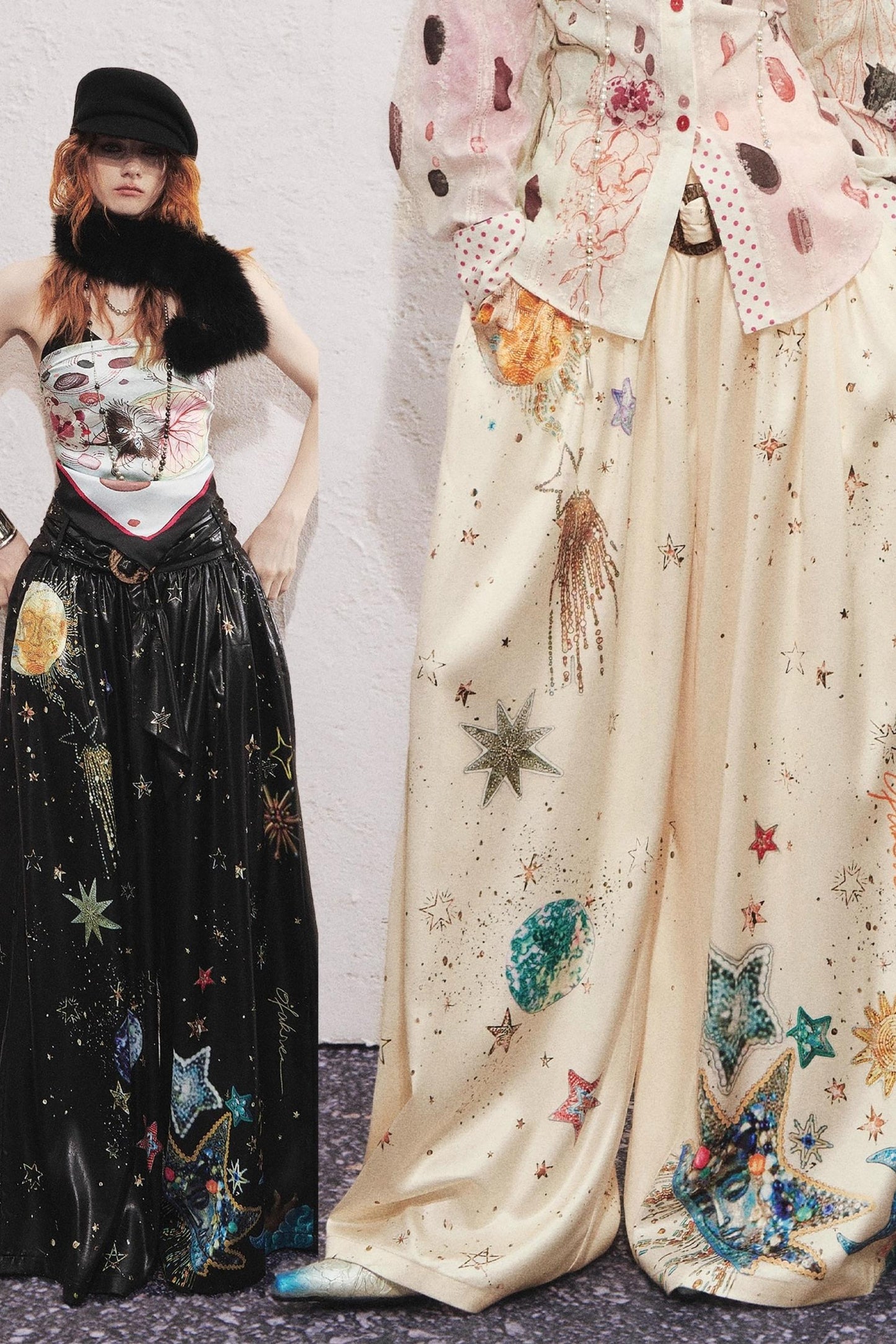 Pleated Sky Wide-Leg Pants