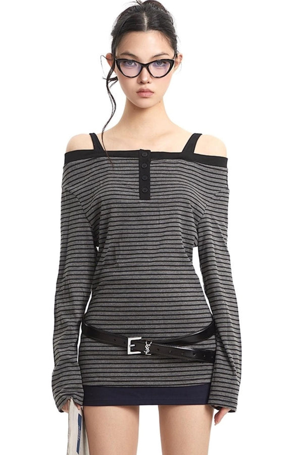 Embroidered Letter Sleeve Top