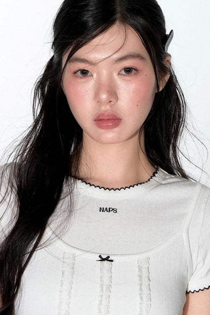 Original Slim Jacquard Short Sleeve Top Set-Up