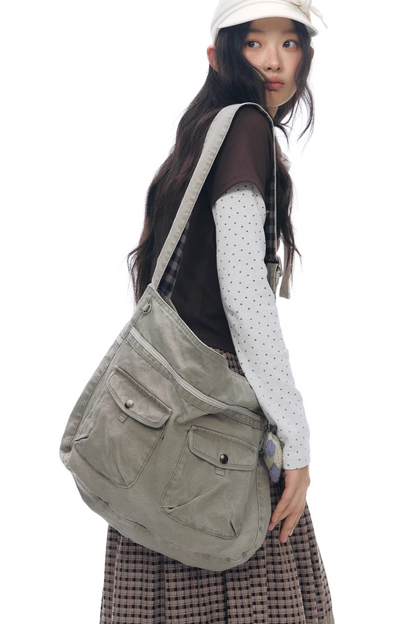 빈티지 패치워크 캔버스 가방