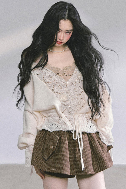 Korean Knit Cardigan & Top Set-Up