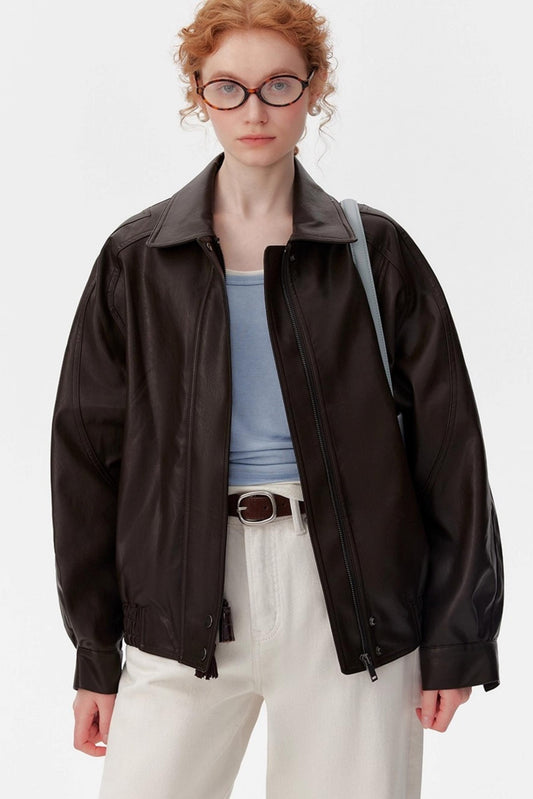 Vintage Leather Cargo Jacket