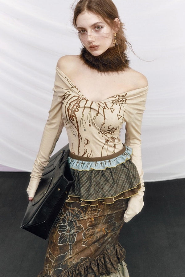 Off-Shoulder Knot Base Shirt