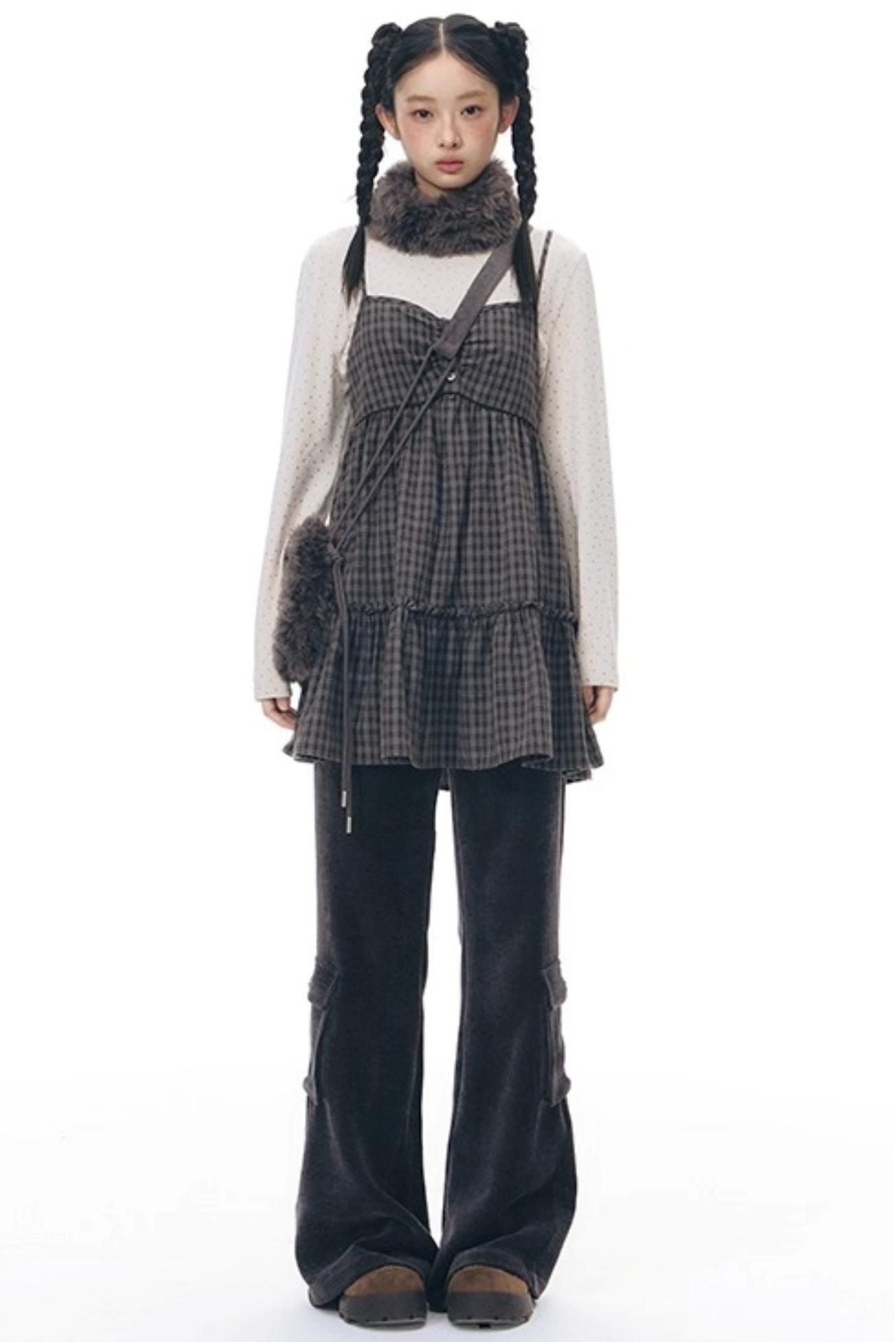 Chenille Slim Flared Pants