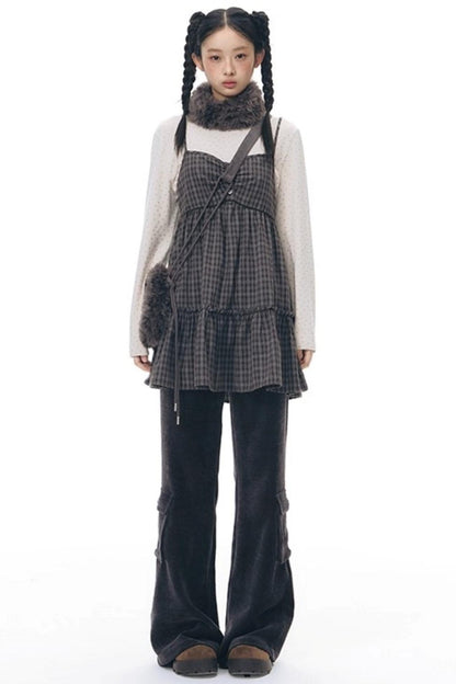 Chenille Slim Flared Pants