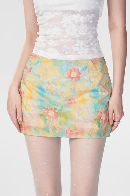 Vintage Floral Wrap Skirt