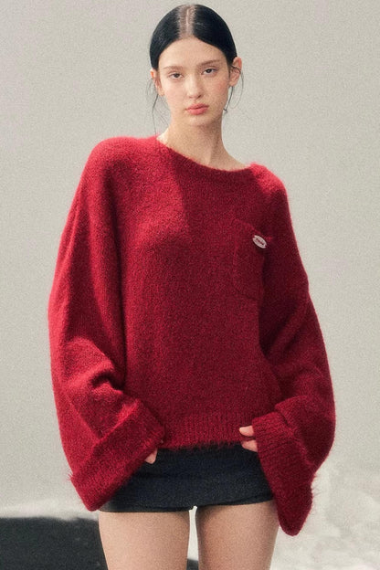 Winter Mohair Red Sweater