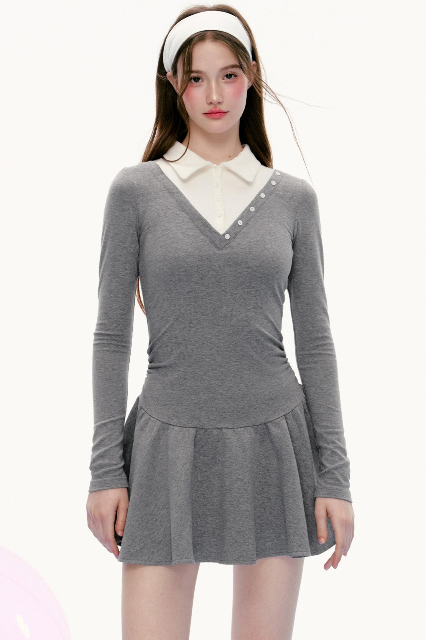 Retro Spring Sporty Long-Sleeved Dress